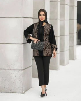 کت مزونی خرجکار مخمل سوزن دوزی