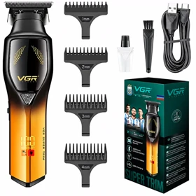 ماشین اصلاح و خط زن موی سر و ریش وی جی آر VGR مدل V-187 با تیغه سرامیکی
