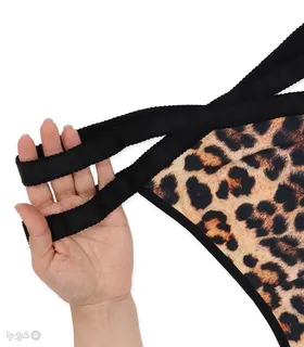 شورت زنانه بکلس کش ضربدری Misa میسا کد 9639 طرح پلنگی
