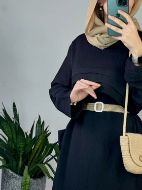 پیراهن مانتویی ونوس همراه با کمربند