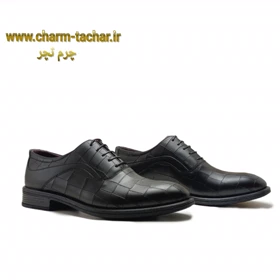 کفش رسمی مردانه چرم طبیعی سنگی کد 894