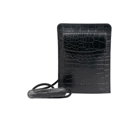 کیف گردنی چرم کروکو مدل ژولیا