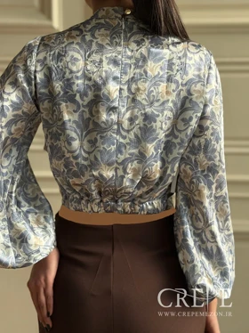 شومیز کراپ آستین پفی