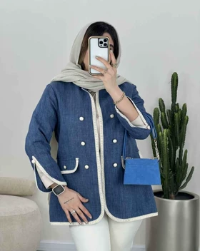 کت نوار دوزی آستین چاک‌دار(5)کد3450