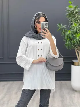 مانتو جلو بسته تک جیب