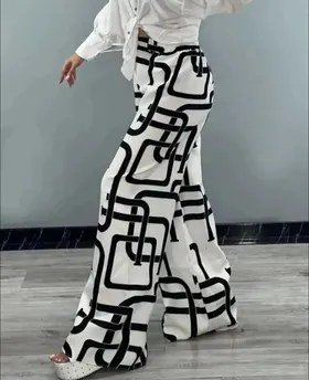شلوار بگ طرحدار مازراتی زنانه