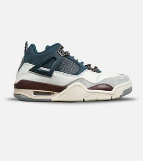 کتانی ساق‌دار زنانه و مردانه آبی سفید کرم Nike air jordan 4 مدل 6830