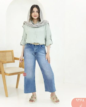 شلوار جین کراپ بگ 9468