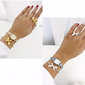ست دستبند انگشتر پاپیون زنانه 901