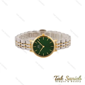 ساعت دنیل ولینگتون زنانه دورنگ طلایی صفحه سبز DW-4940-L