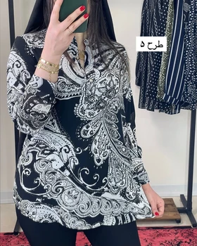 مانتو آستین بلند دو دکمه کرپ‌حریر