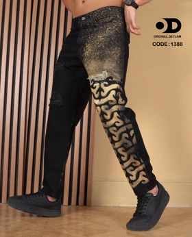 شلوار مام فیت مستر کاستوم مردانه با طراحی هنری و خفن کد