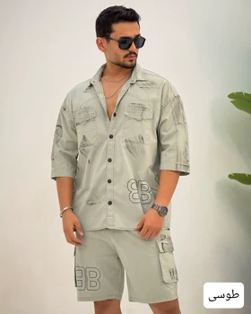 ست مردانه پیراهن و شلوارک هیراد_کد4464