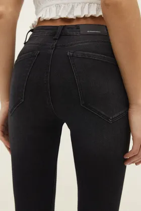 شلوار جین کمر بلند طوسی زنانه لاغر 04800700