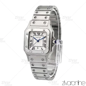 ساعت کارتیر زنانه مدل سانتوس سیلور صفحه سفید 105958