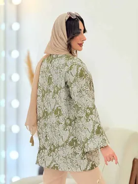مانتو ژاکارد طرح دار نارگل