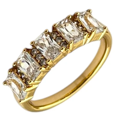 انگشتر زنانه طرح تنیسی با نگین‌های جواهری ژوپینگ