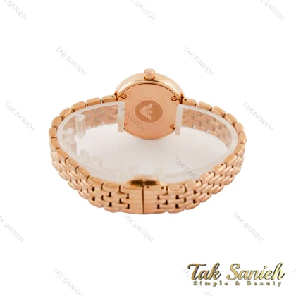 ساعت زنانه امپریو آرمانی رزگلد صفحه سفید دورنگین Michael-5431-L