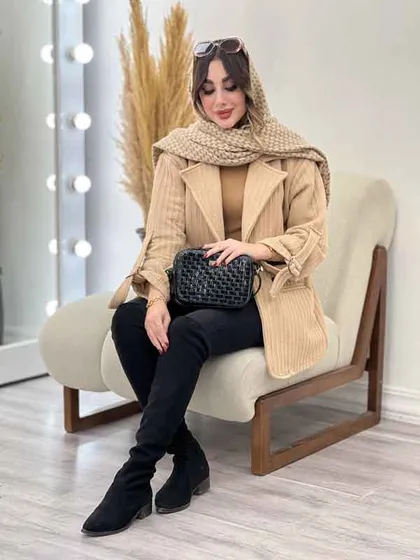 پالتو دو دکمه آستین سگک