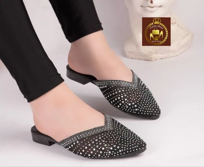 صندل روفرشی زنانه مجلسی نگینی