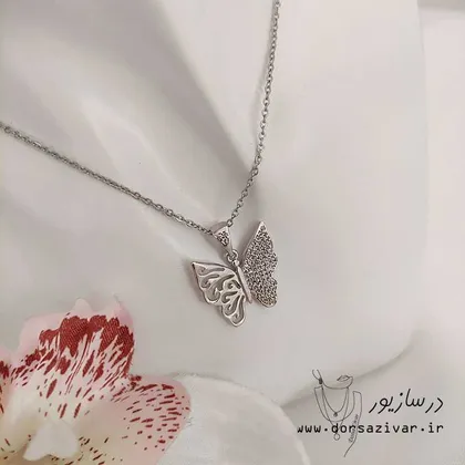 نیم ست طلاروس پروانه سیلور
