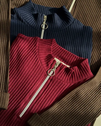 بلوز نیم زیپ راه پهن کد 1400178