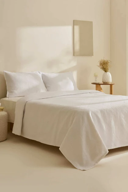سرویس روتختی دو نفره Karaca Home مدل Adelia پنبه پلی‌استر - سفید