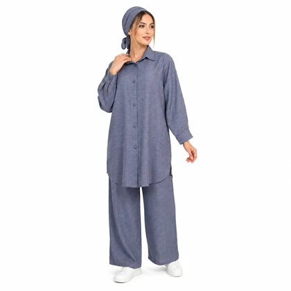 ست مانتو و شلوار زنانه شانتون ماهور کد 223