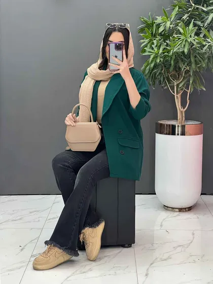 مانتو کتی چهاردکمه یقه آرشال