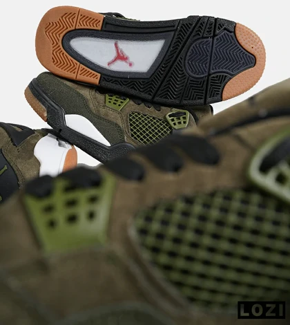 کتانی ساق‌دار زنانه و مردانه سبز Nike air jordan 4 مدل 7305