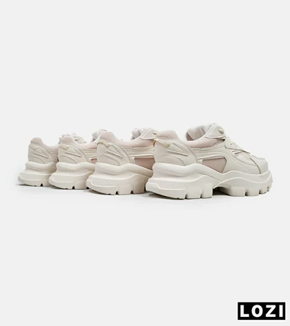 کفش کتانی مردانه کرم BERSHKA