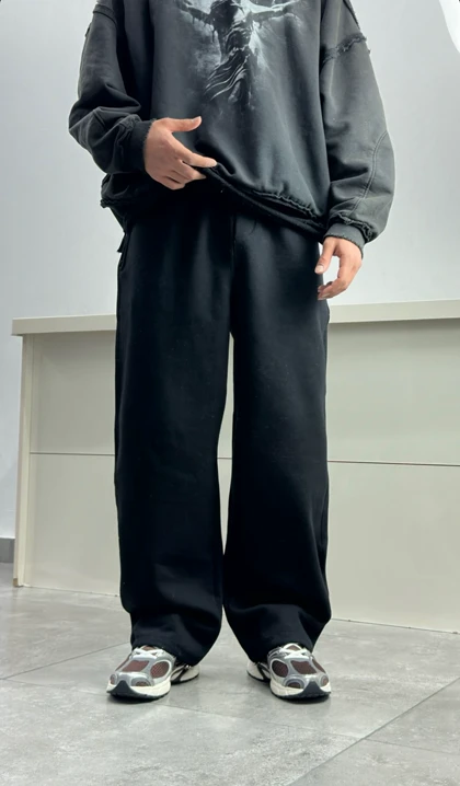 شلوار جاگر بگ پارچه گلکسی رنگ مشکی کپ خفن 2026