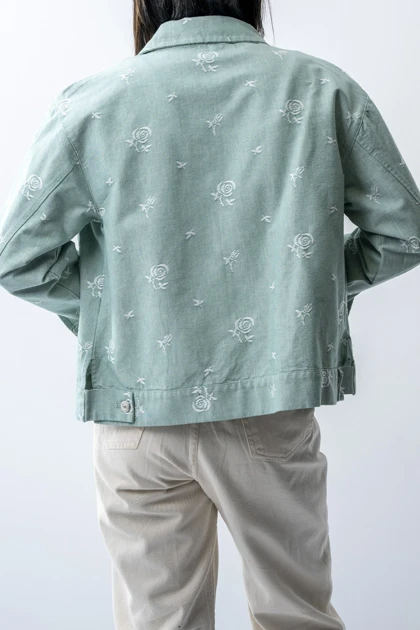 کت کتان ژاکارد زیپ‌دار زنانه