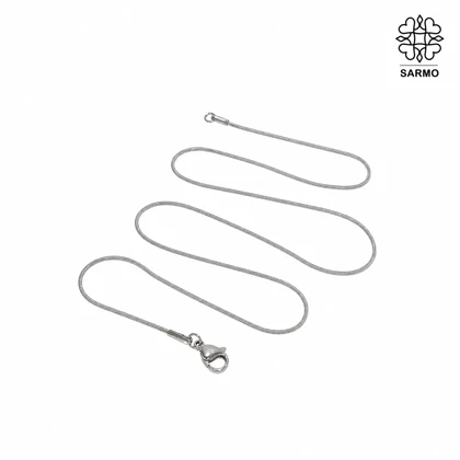 زنجیر خیلی ریز ساده بدون پلاک نقره ای کد 509418061