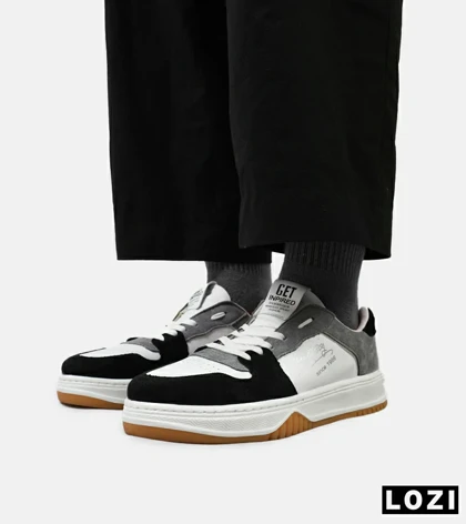 کفش اسنیکرزمردانه سفید طوسی مشکی VANS مدل 5003