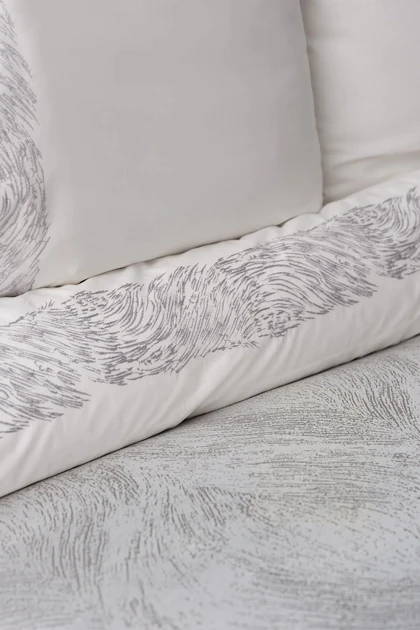 سرویس روتختی دو نفره Karaca Home مدل Lyra Silver پنبه پلی‌استر - نقره‌ای