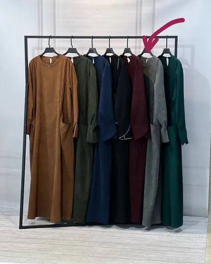 مانتو بلند مخمل کبریتی مدل تیانا کد 77512