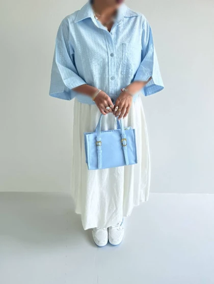 شومیز باکسی تک جیب مدل بهارا کد 50266