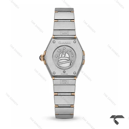 ساعت امگا کانسلیشن زنانه دورنگ رزگلد صفحه قهوه ای ایندکس نگین Omega-10640-L