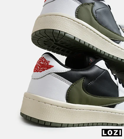 کفش کتانی مردانه کرم مشکی سفید زیتونی NIKE travis scott مدل 5736