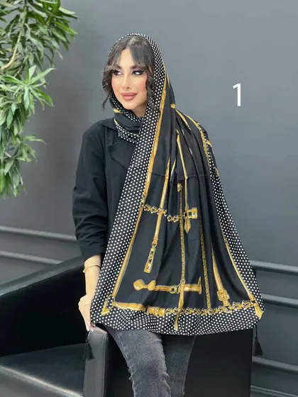 شال نخی طرح دار