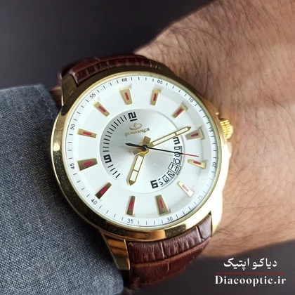 ساعت مچی مردانه موتور ژاپن برند الگانس مدل DO1201 بند چرمی
