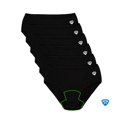 شورت نیم‌پد تاپیک بسته 6 عددی مشکی لاله-روزانه