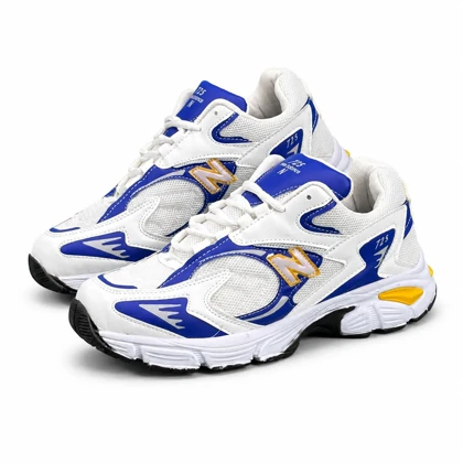 کفش کتانی مردانه مدل نیوبالانس 725 سفید آبی زرد New Balance