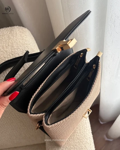 کیف زنانه دوخونه رافیا