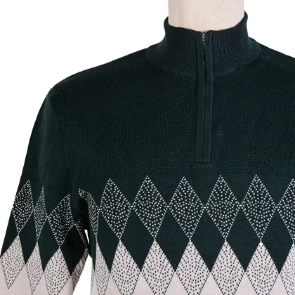 پلیور نیم زیپ طرحدار مردانه