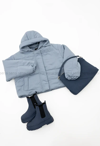 کاپشن کوتاه کتان کج راه کد1004770