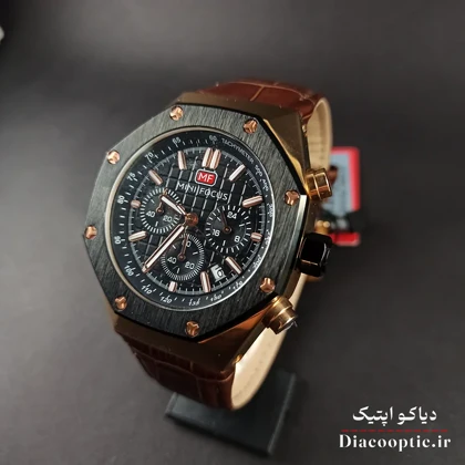 ساعت مچی مردانه اورجینال موتور ژاپنی برند مینی فوکوس سه موتور مدل Mf0417G.07 بند چرم