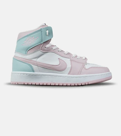 کفش کتانی ساق‌دار زنانه سفید صورتی آبی نایک NIKE jordan 1 مدل 7821