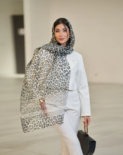شال ابریشم تور پلنگی 20618
